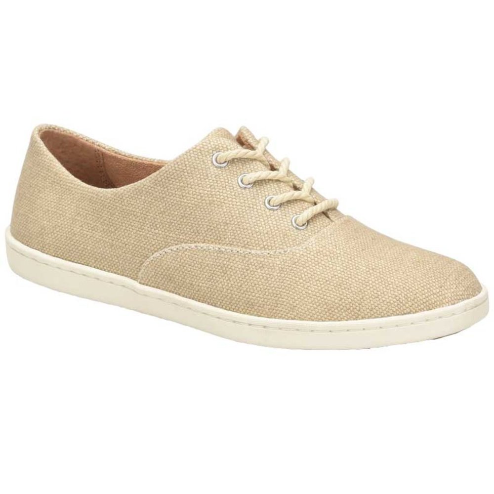 Born Dampney Beige Tan Handcrafted Fabric Tie Lace up Sneakers NWOB 8